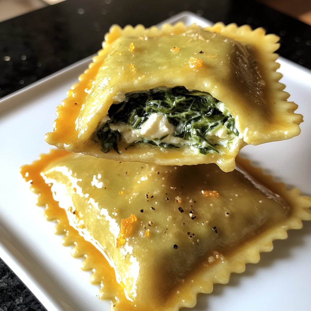 Romantic Spinach and Ricotta Ravioli
