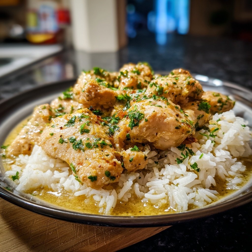 Garlic Butter Chicken And Rice Dinner