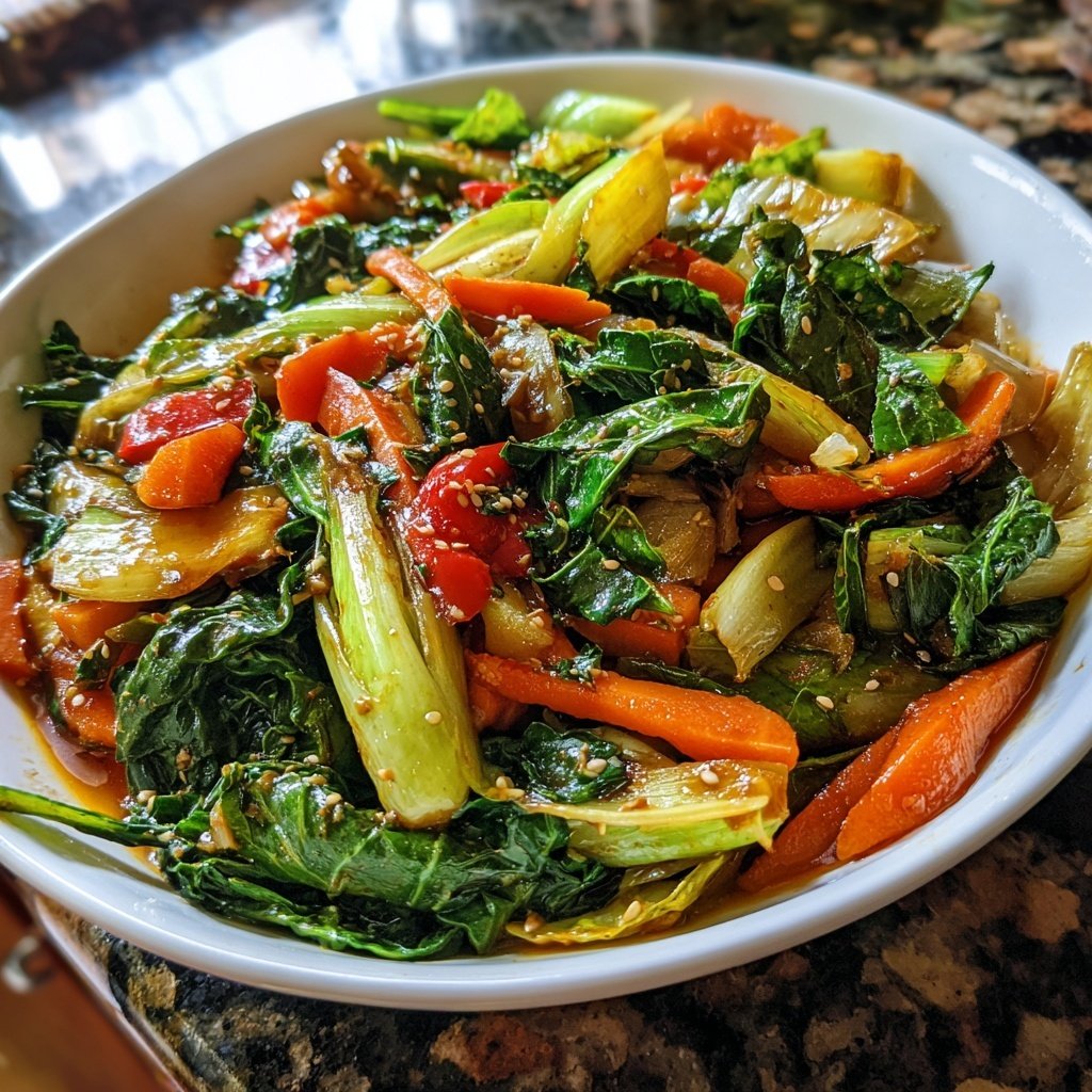 Healthy Dinner Sesame Ginger Veggies