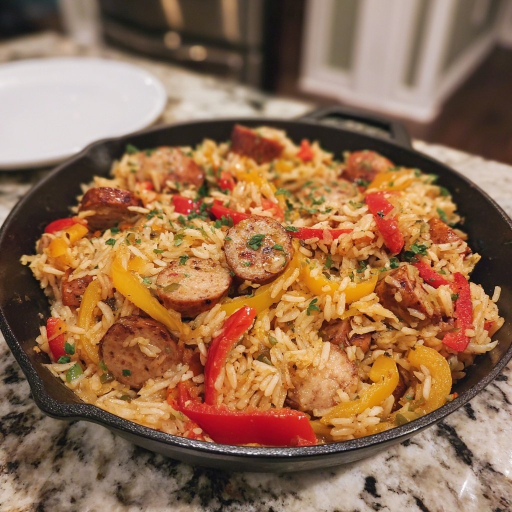 One Pan Chicken Sausage And Rice