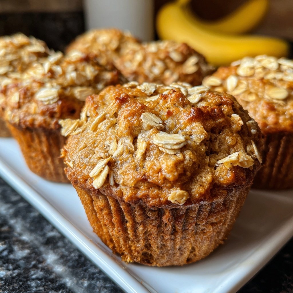 Healthy Banana Oat Muffins
