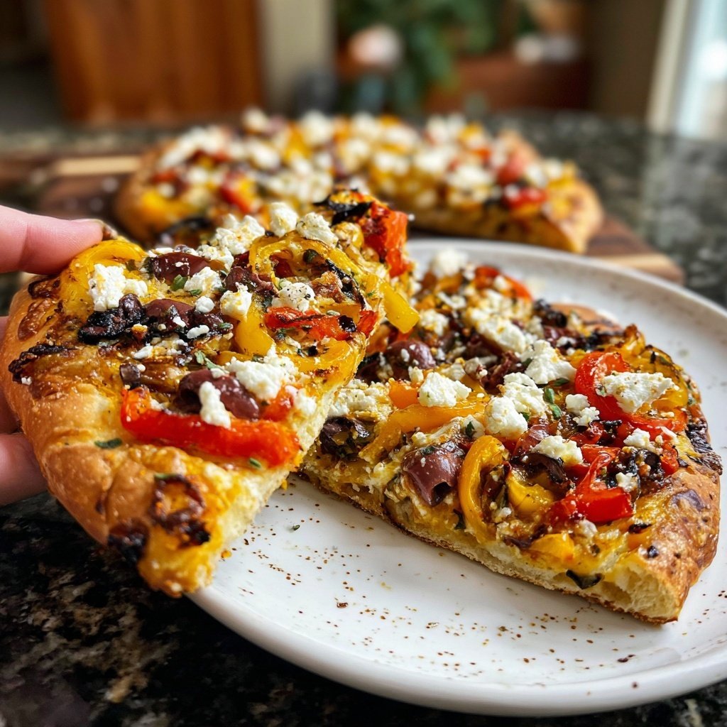 Baked Mediterranean Veggie Flatbread