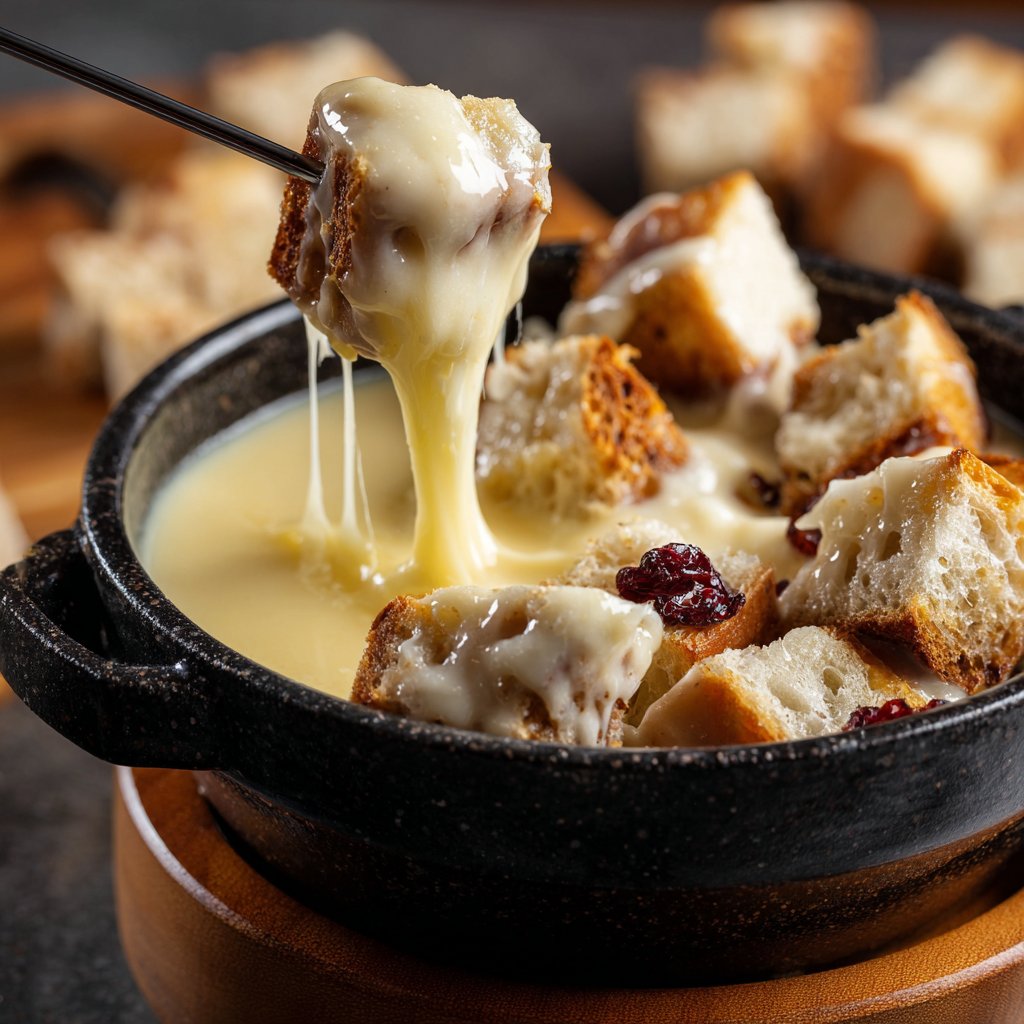 Fondue with Swiss Cheese and Kirsch